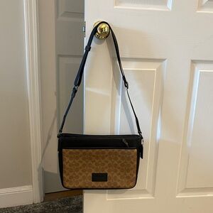 Coach Men’s Brown and Black Shoulder Bag